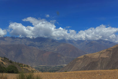 Scenic view of mountains against sky