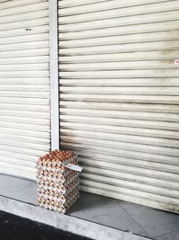 Close-up of closed shutter