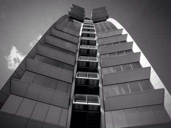 Low angle view of modern building against sky