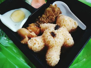 Close-up of food served in plate