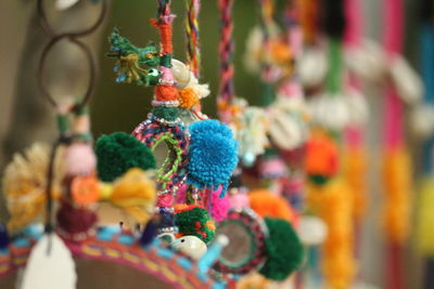 Close-up of multi colored decoration hanging