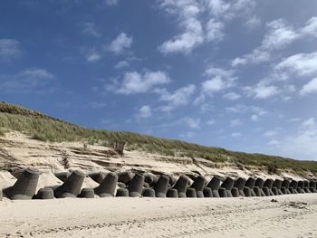 Scenic view of land against sky