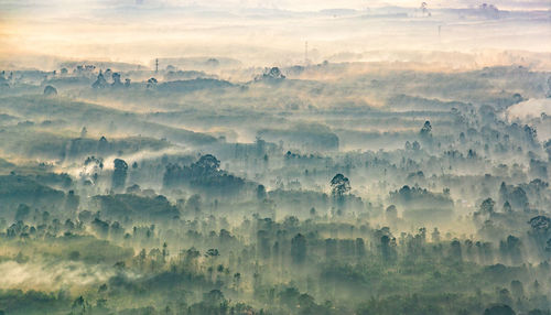 High angle view of landscape against sky