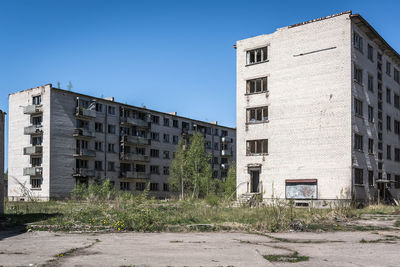 Deserted soviet apartment blocks in skrunda, latvia. former dormitory district in military base