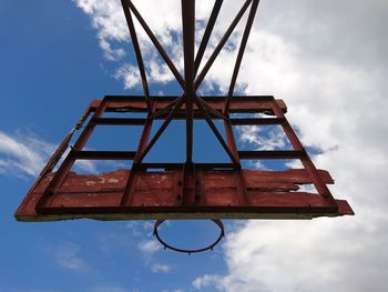 Low angle view of basketball hoop