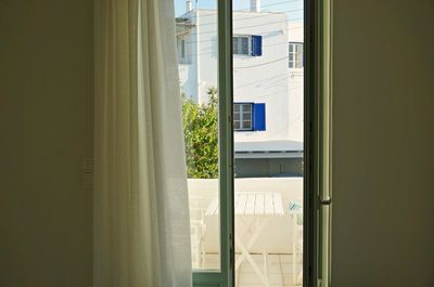 Building seen through window