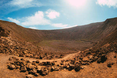 Scenic view of desert against sky