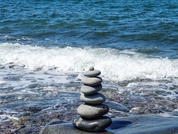 Stack of stones on beach