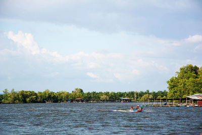 Scenic view of river against sky