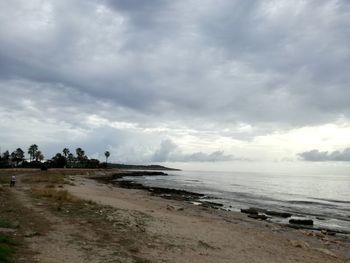 Scenic view of beach against sky