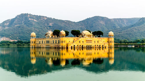 Reflection of building in lake