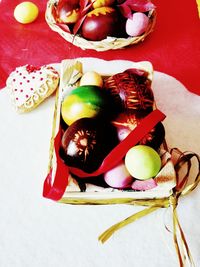 High angle view of fruits on table