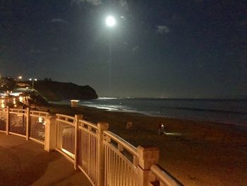 Scenic view of sea at night