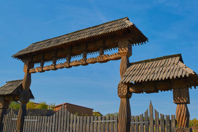 Low angle view of traditional building against sky