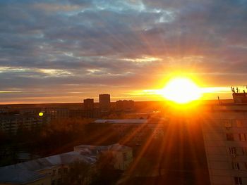 Sunset over city