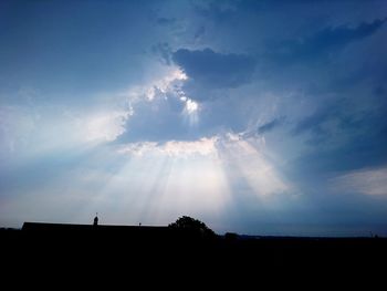 Low angle view of silhouette landscape against sky during sunset