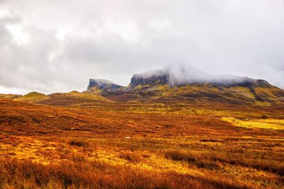 Scenic view of mountain against sky