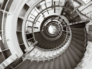 Directly below shot of spiral staircase