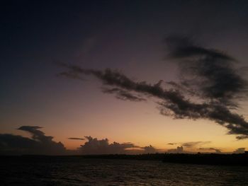 Scenic view of sea at sunset