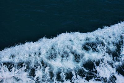 High angle view of sea waves