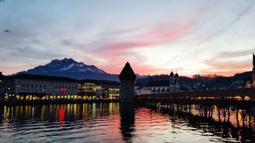 View of river at sunset