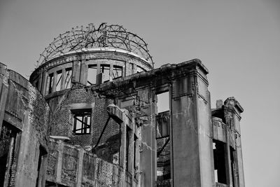 Low angle view of historical building against clear sky