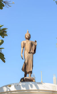 Low angle view of statue against clear sky