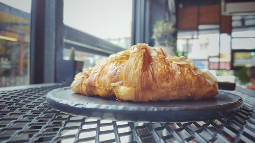Close-up of dessert in plate on table