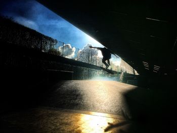 View of people in the dark