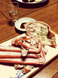 Close-up of served food in plate