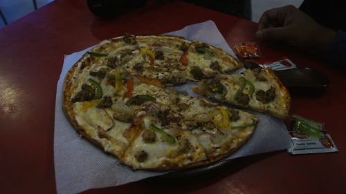 Close-up of food on table