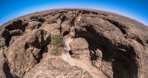 Low angle view of rock formation