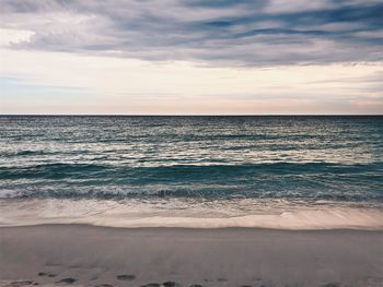 View of sea against cloudy sky