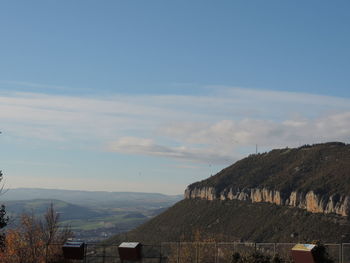 Scenic view of residential buildings against sky