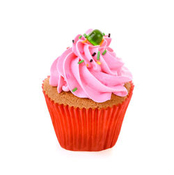Close-up of cupcake against white background