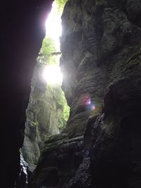 Low angle view of rock formations