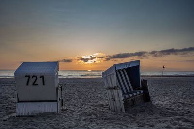 Scenic view of sea at sunset