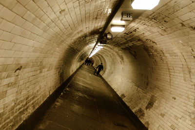 Close-up of illuminated tunnel