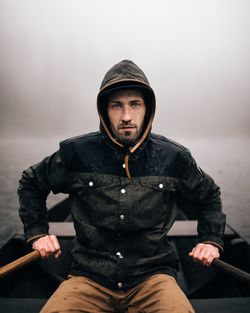 Portrait of a man boating