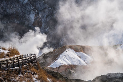 Scenic view of snowcapped mountains