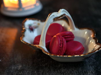 Close-up of ice cream on table