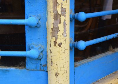 Close-up of blue pipe