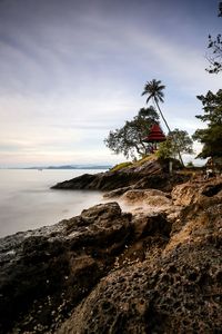 Scenic view of beach against sky