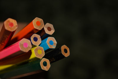 Close-up of colorful pencils