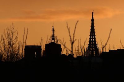 View of city at sunset