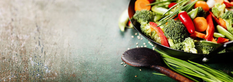 Close-up of vegetables on table