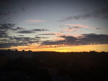 Silhouette of landscape at sunset