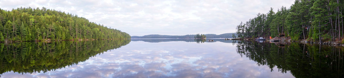 Panoramic view of lake against sky