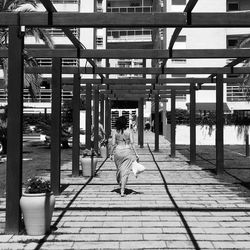 Woman walking in city