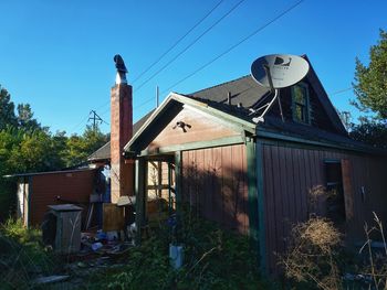 Built structure on field against clear sky